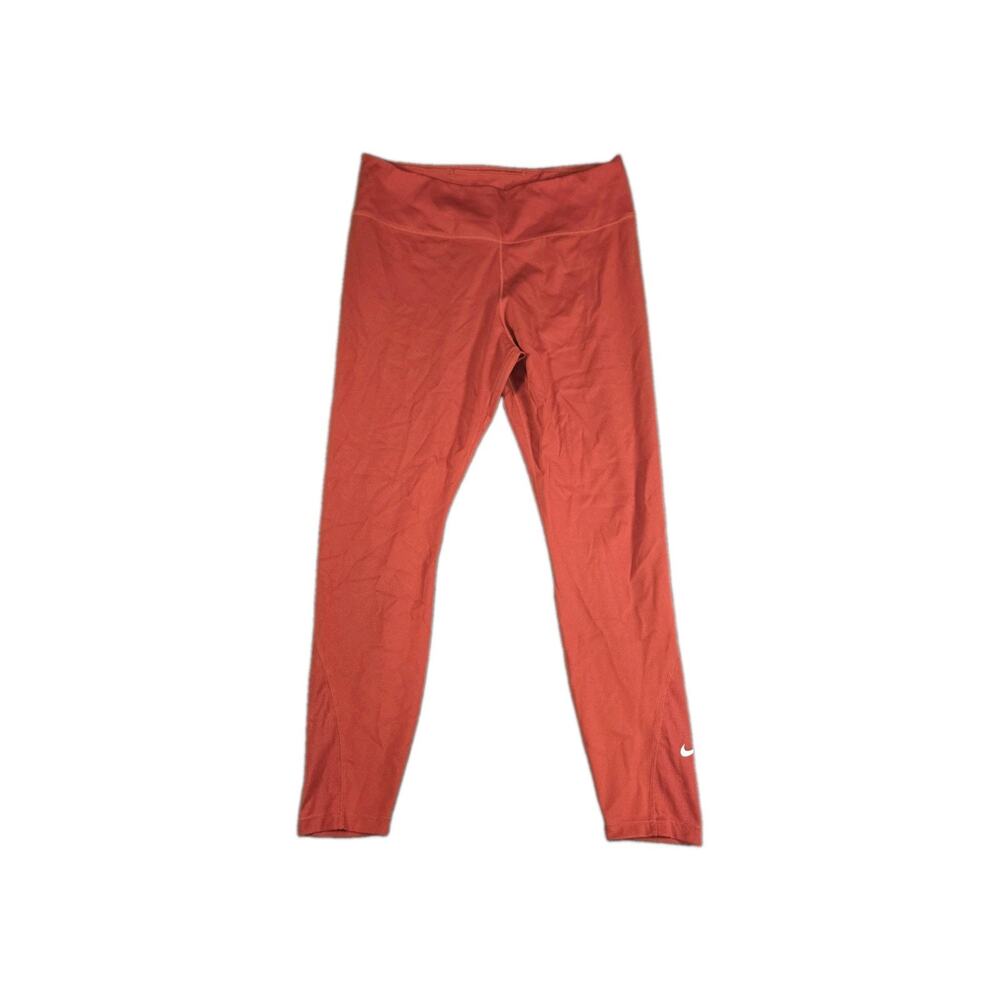 Nike Dri-FIT Women Training Leggings Size L Orange Activewear Gym DD0249 C12